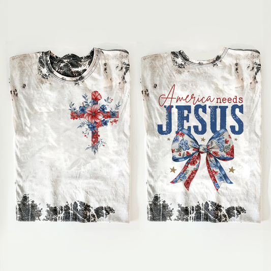 America Needs Jesus Christian 4th of July T-shirts