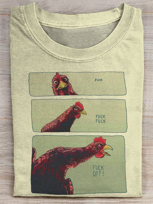 Huhn Lustige Kunstdruck Casaul T-shirt 