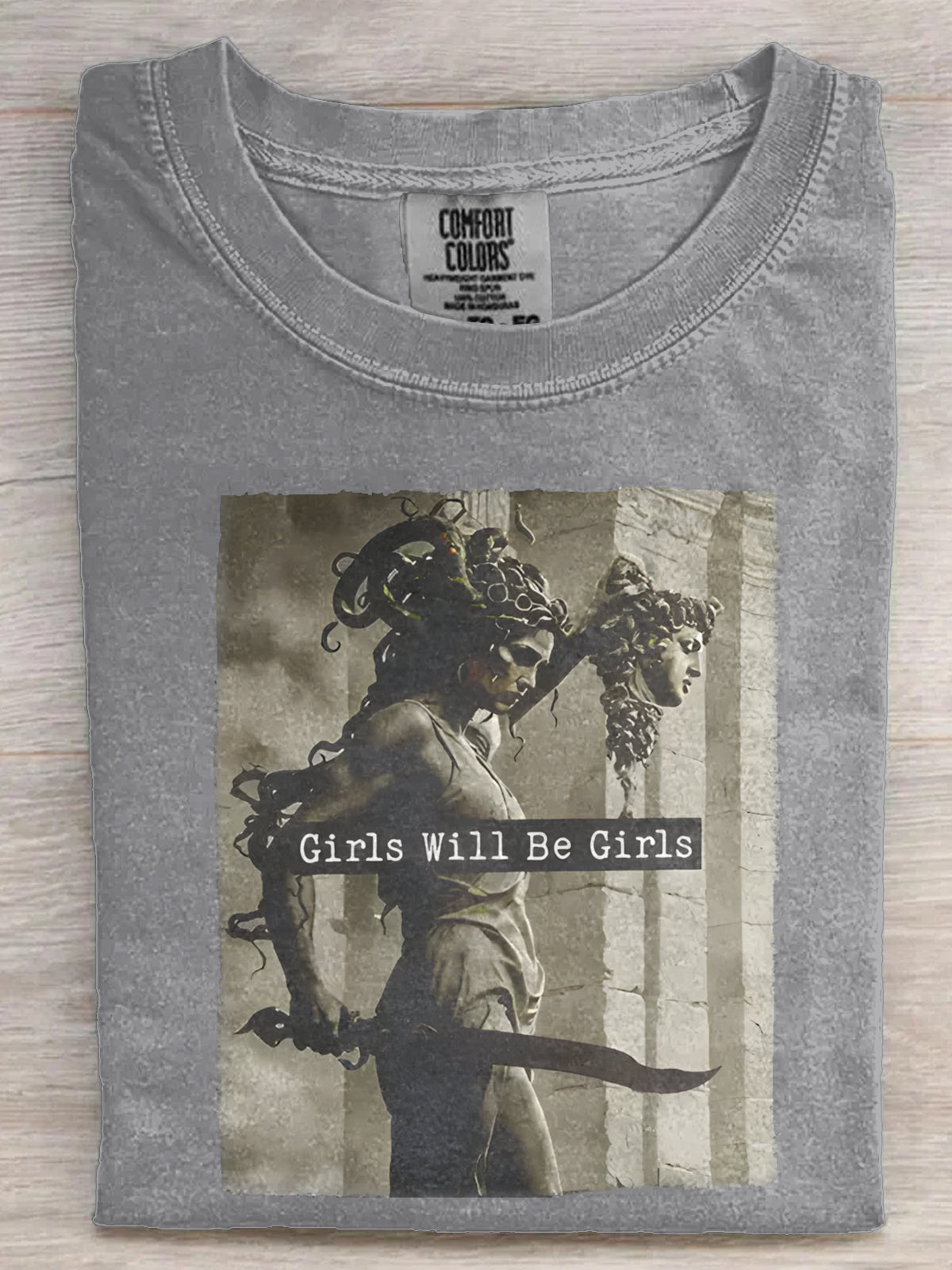Girls Will Be Girls Medusa with the Head of Perseus Tee