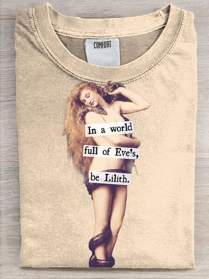 Vintage Funny Art Print Casaul Short Sleeve T-shirt