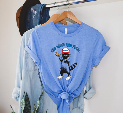 Funny 4th of July Feral Raccoon Hotdog T-shirts