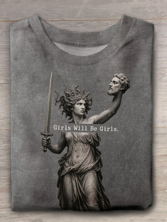 Girls Will Be Girls Medusa with the Head of Perseus Tee