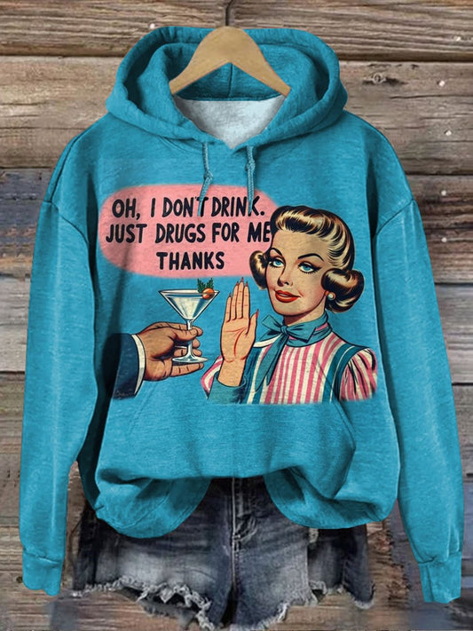 Vintage Funny Art Print Casual Sweatshirt