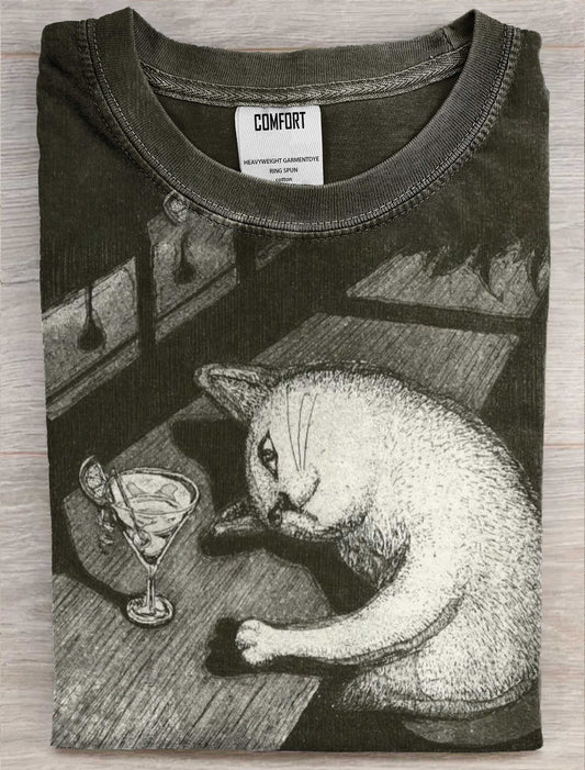 Cat Casaul Art Print Short Sleeve T-shirt