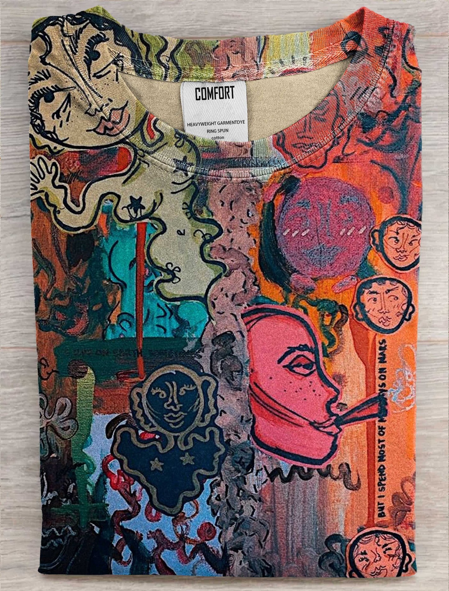 Vertigo and Psychedelic Art Print Casual Short Sleeve T-shirt