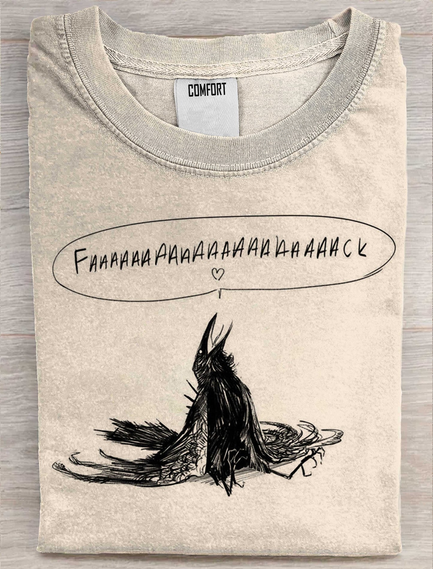 Crow Fack Art Print Casaul Short Sleeve T-shirt