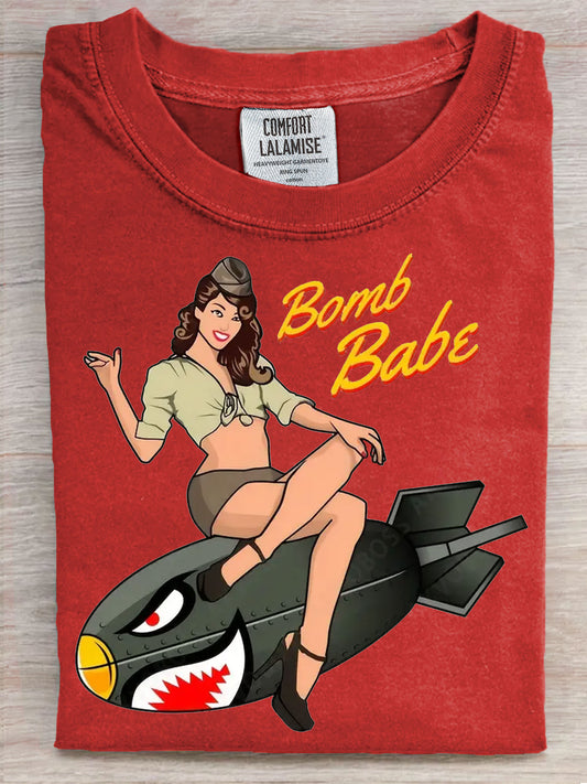 Vintage Art Print Casaul Short Sleeve T-shirt