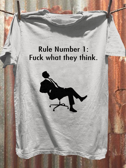 Funny Rules Letter Art Print Casaul Short Sleeve T-shirt