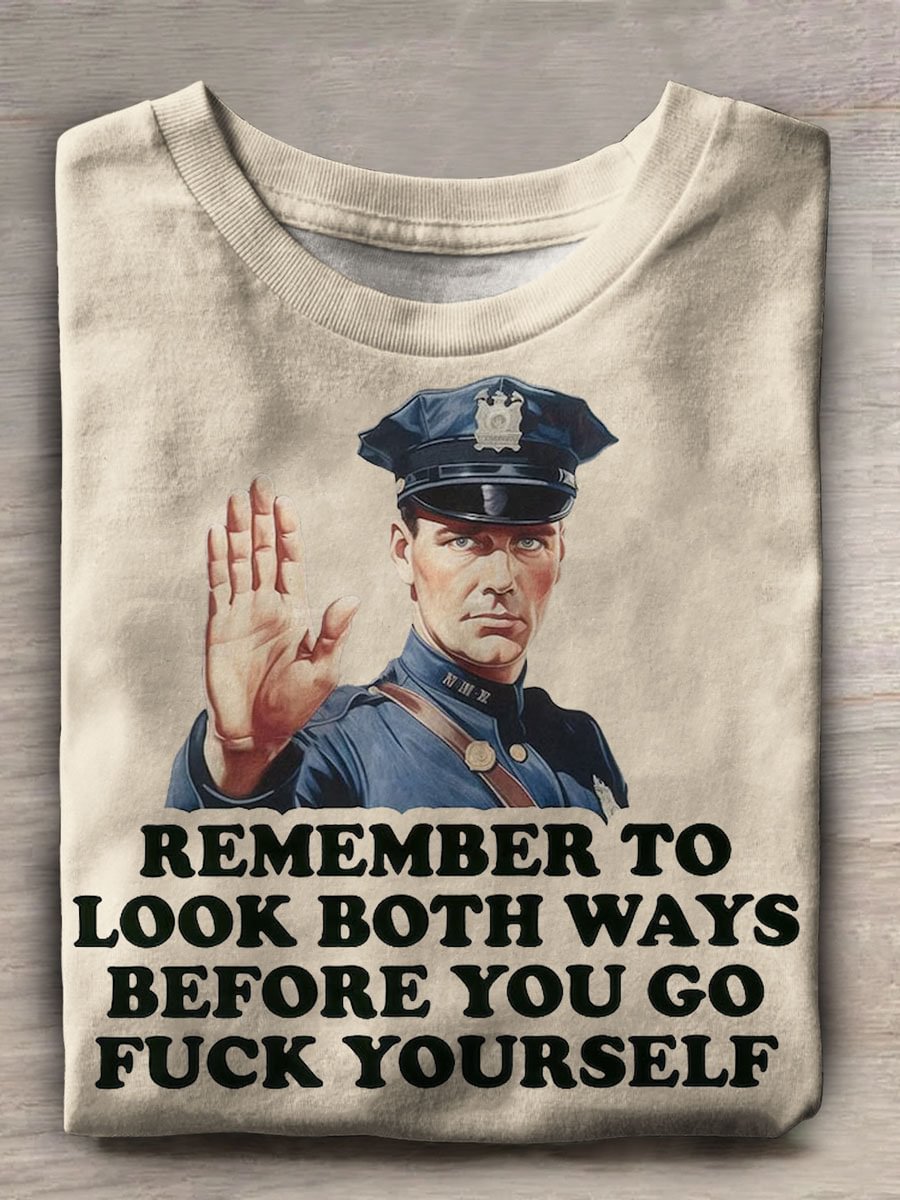 Go Fuck Yourself Funny Print Casual Short Sleeve Top