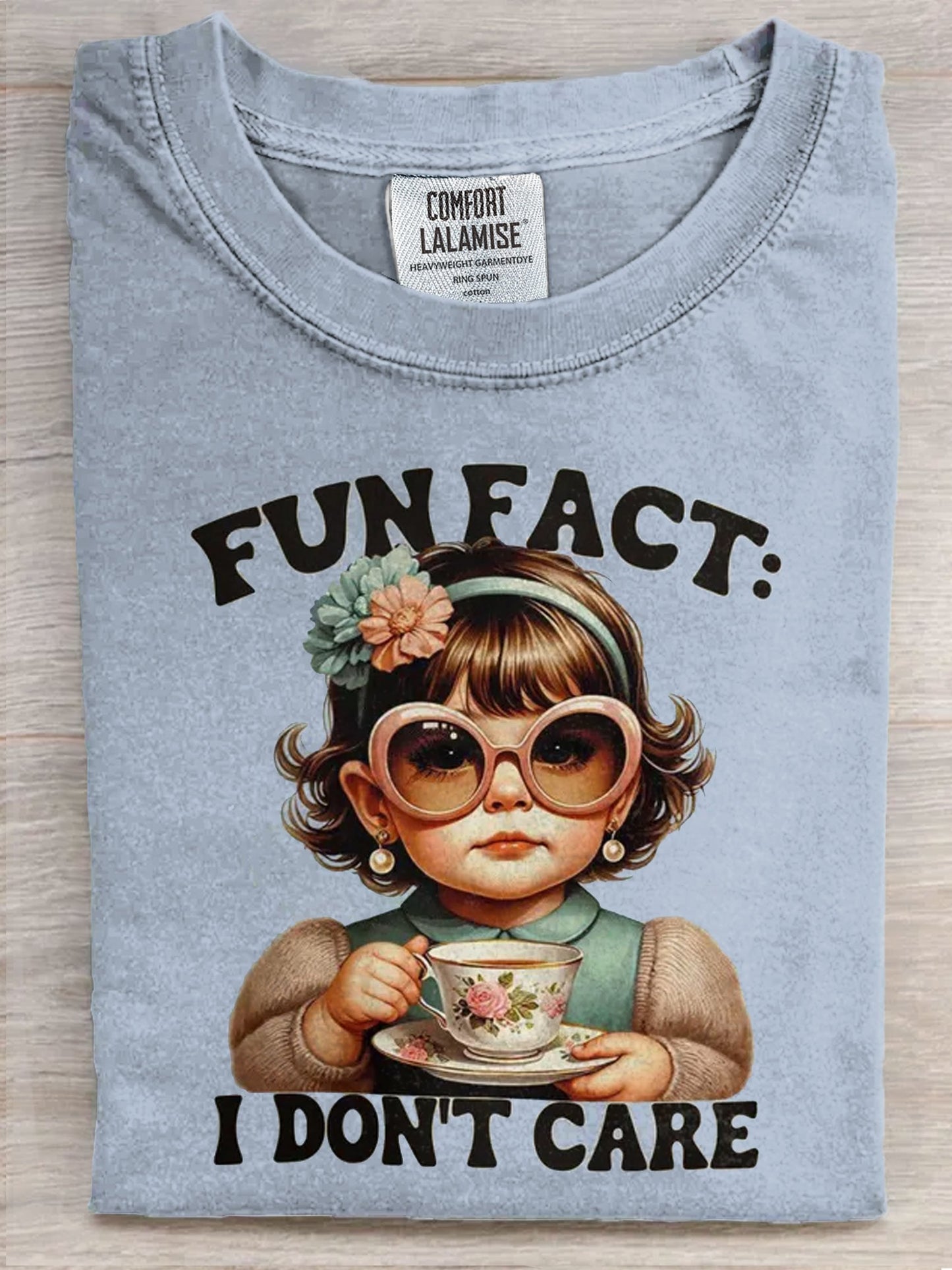 Fun Fact I Dont Care Funny Adult Humor Art Print Casual Short Sleeve T-shirt
