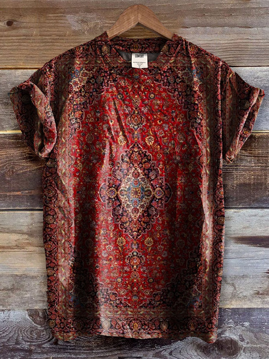 Vintage Art Print Casaul Short Sleeve T-shirt