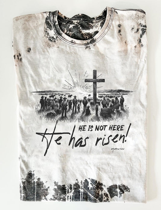 He Is Risen Christian Country Tee