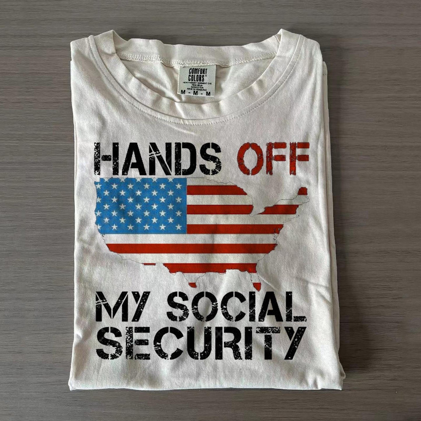 Hand Off My Social Security Crew Neck T-shirts