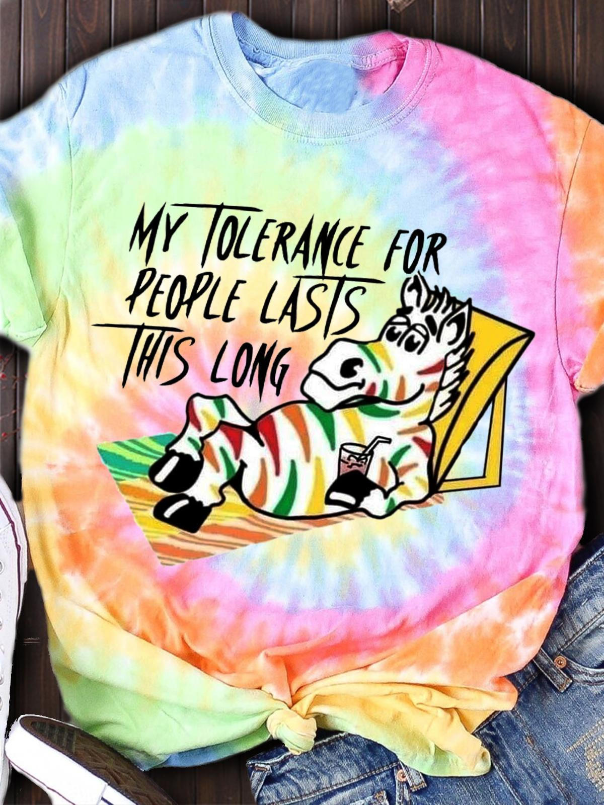 Zebra Funny Word Crew Neck T-shirt