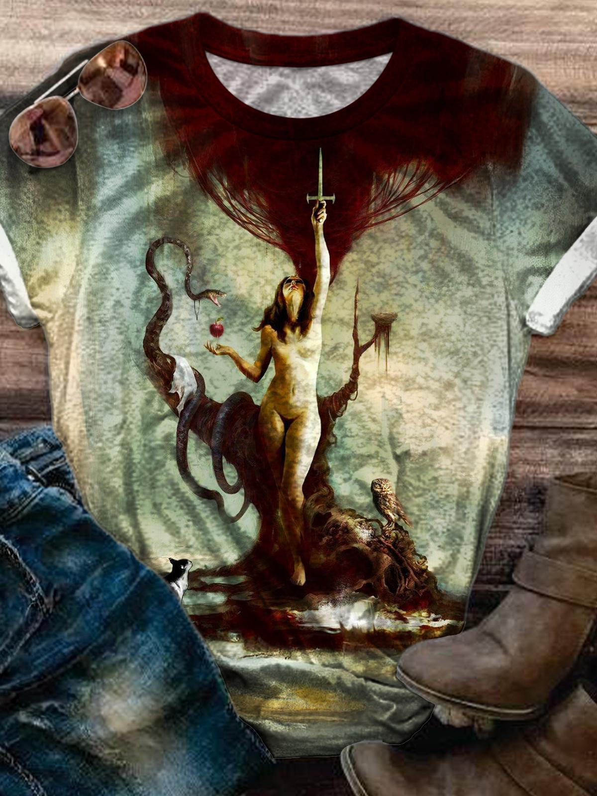 Eve's Resistance Feminist Print Crew Neck T-shirt