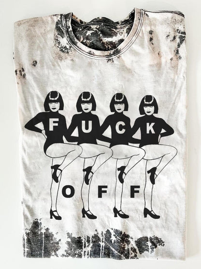 Bad Words Girl Fun Print Crew Neck T-shirt