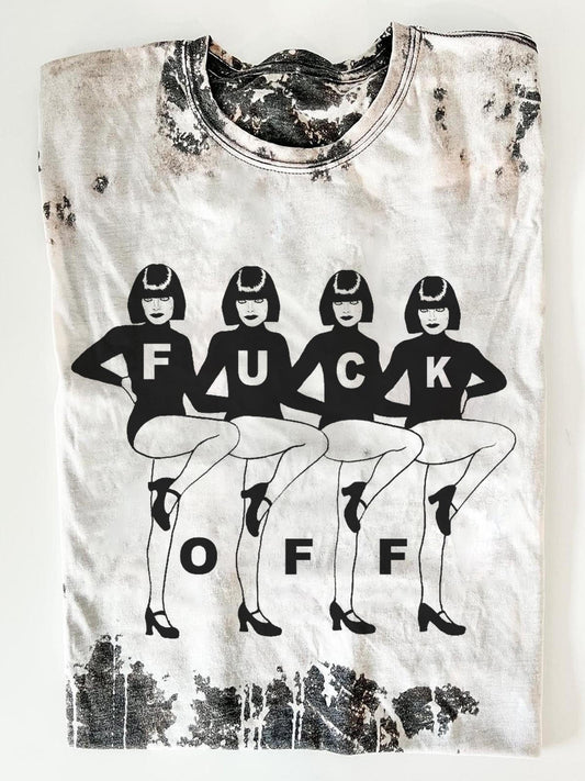 Bad Words Girl Fun Print Crew Neck T-shirt