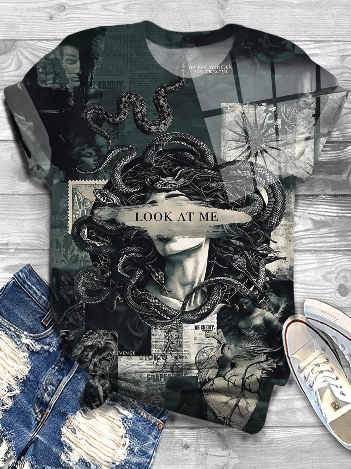 Look At Me Medusa Crew Neck T-shirt