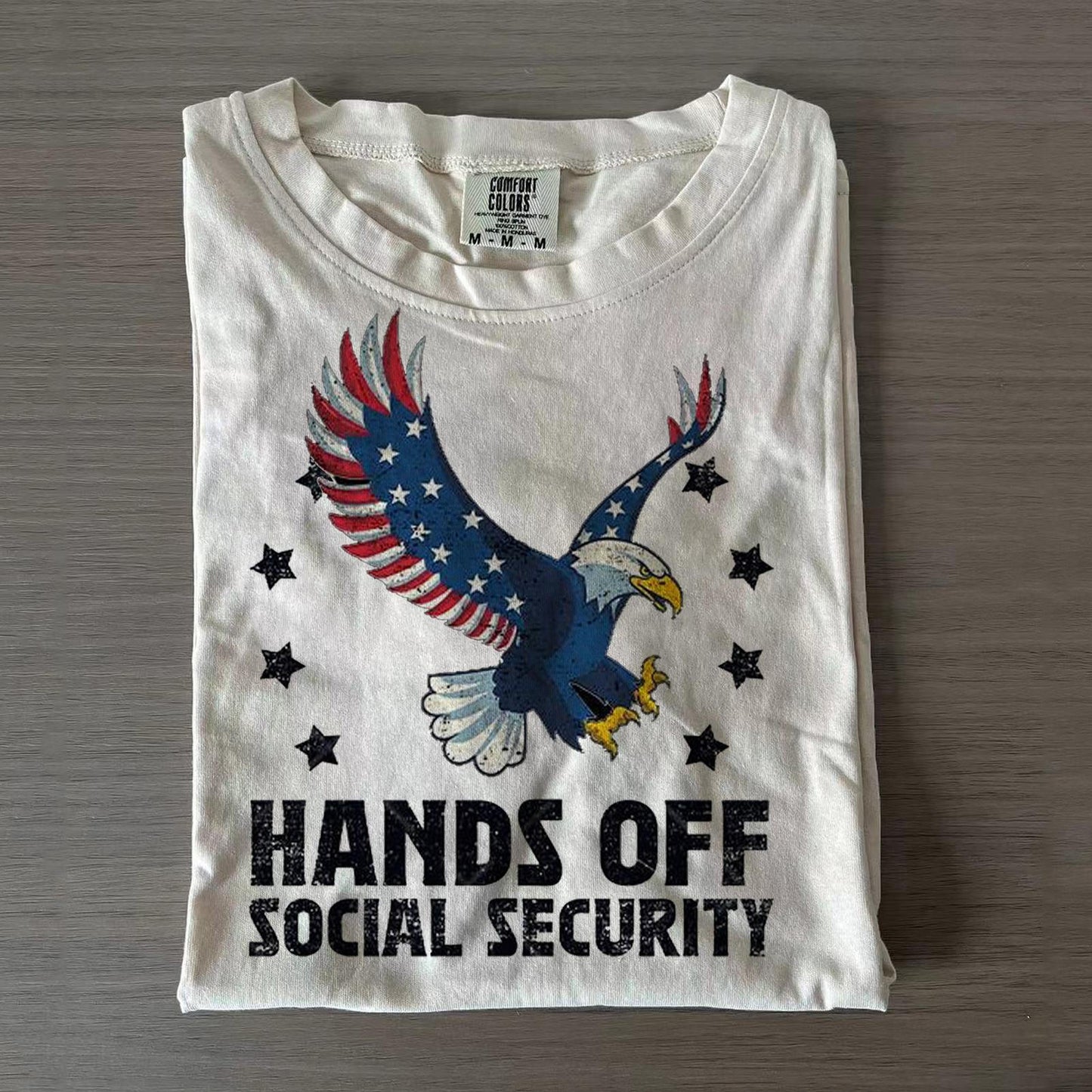 Hand Off Soical Security Crew Neck T-shirts