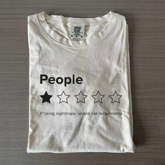 Fun Rating Print Crew Neck T-shirts