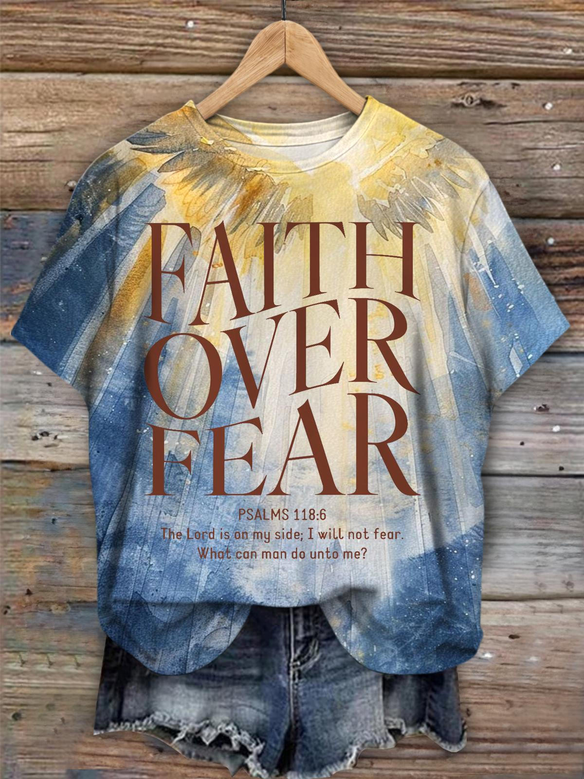 Faith Over Fear Crew Neck T-shirt