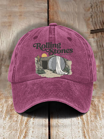Rolling Stones Christian Resurrection Tomb Printed Baseball Cap