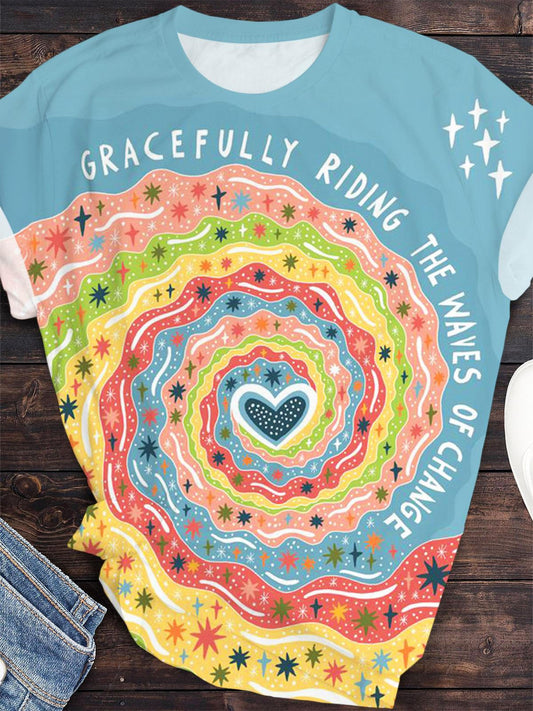 Gracefully Riding The Waves Of Change Crew Neck T-shirt