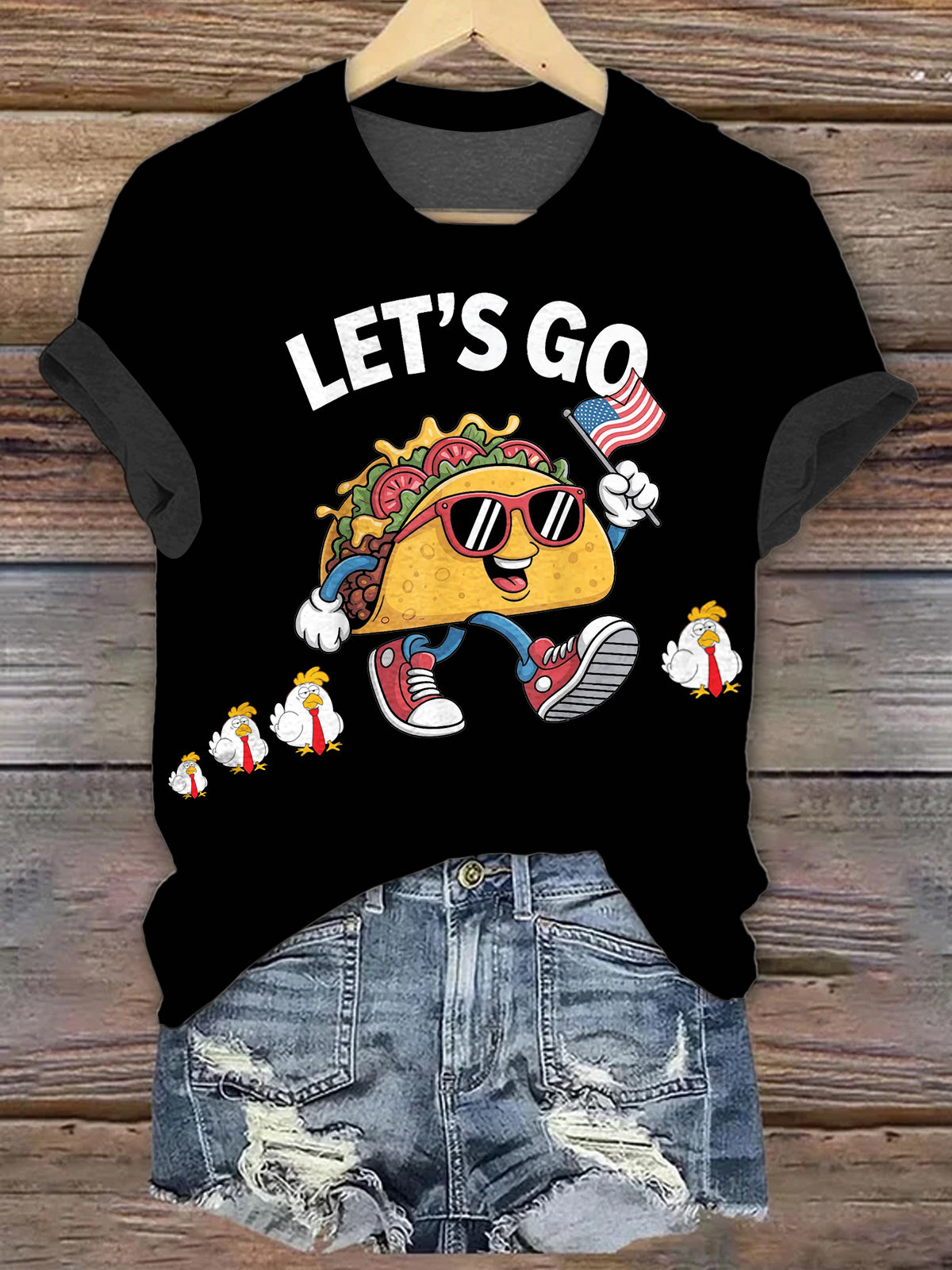 Tr*mp Always Chickens Out Crew Neck T-shirt