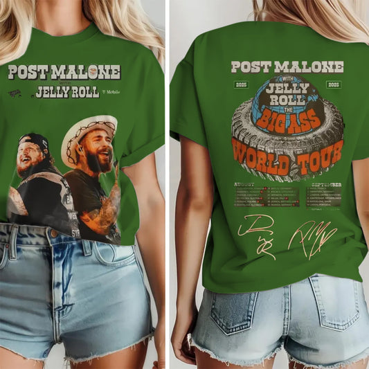 Posty x Jelly Roll Real Music Tour Crew Neck T-shirt