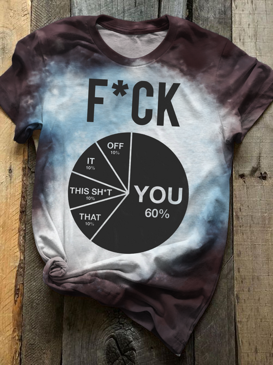 Lustiges bedrucktes lässiges Rundhals-T-Shirt 