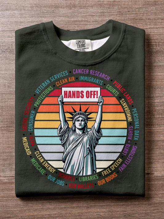 Hands Off Protest FDT Print Crew Neck T-shirt