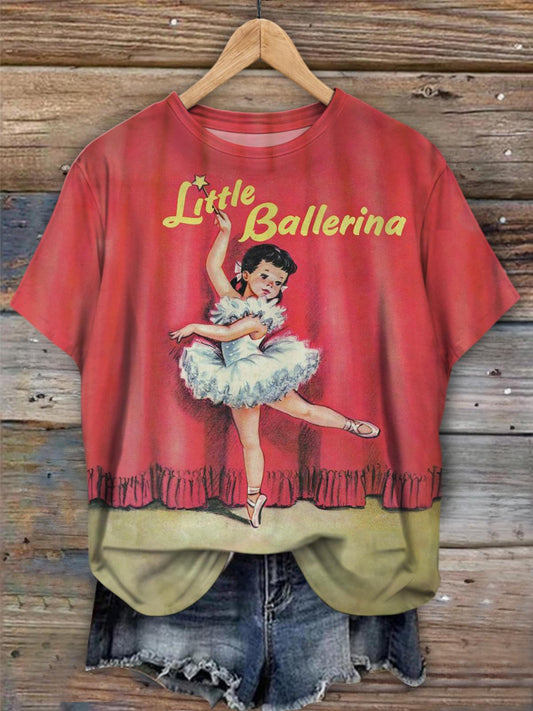 Vintage Little Ballerina Crew Neck T-shirt