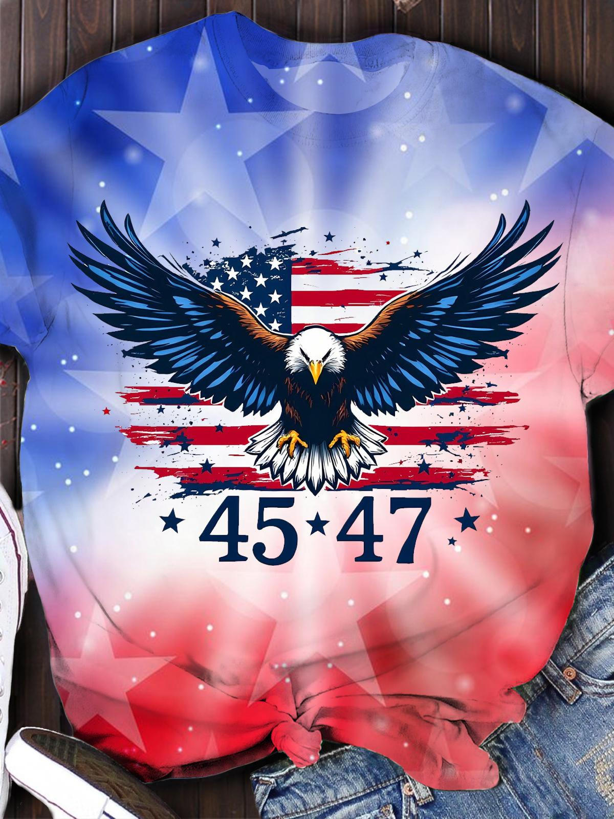 USA Patriotic Crew Neck T-shirt