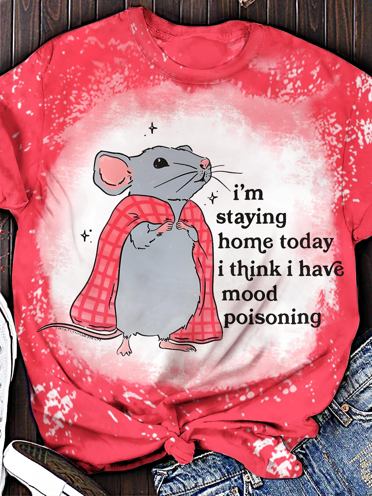 Fun Cloak Mouse Print Crew Neck T-shirt