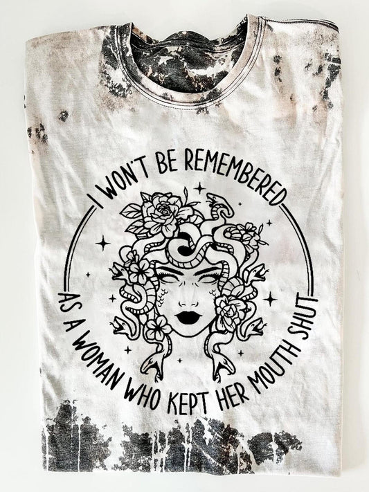 Tie Dye Medusa Print Crew Neck T-shirt