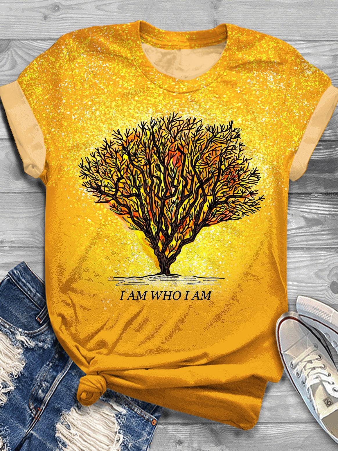 Women's Vintage Christian Faith Print Crew Neck T-shirt