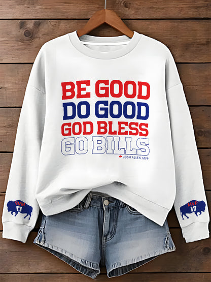Be Good Do Good Josh Allen MVP Printed Long Sleeve Casual Top