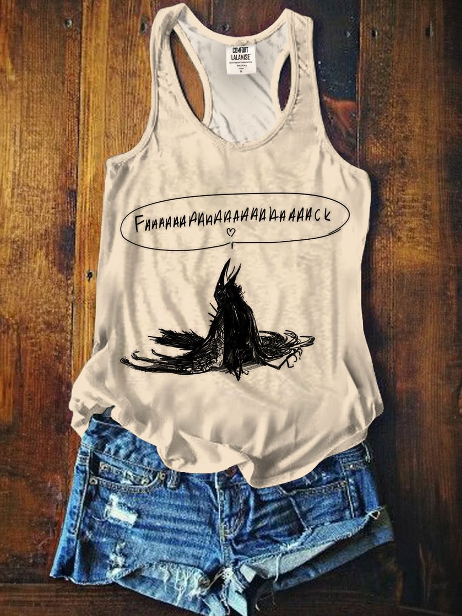 Women's Crow Fack Art Print Tank Top