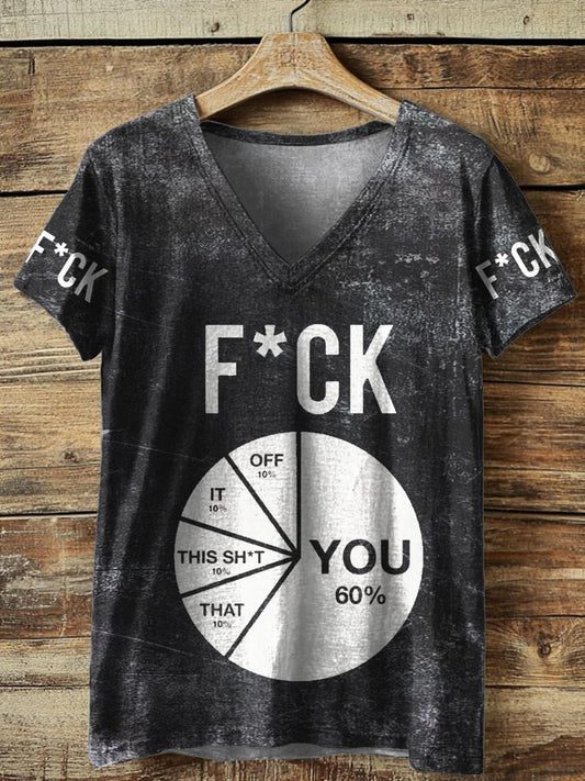 Fun Print V-neck T-Shirt