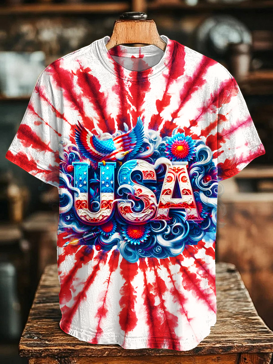 July 4th Patriotic USA Crew Neck T-shirt