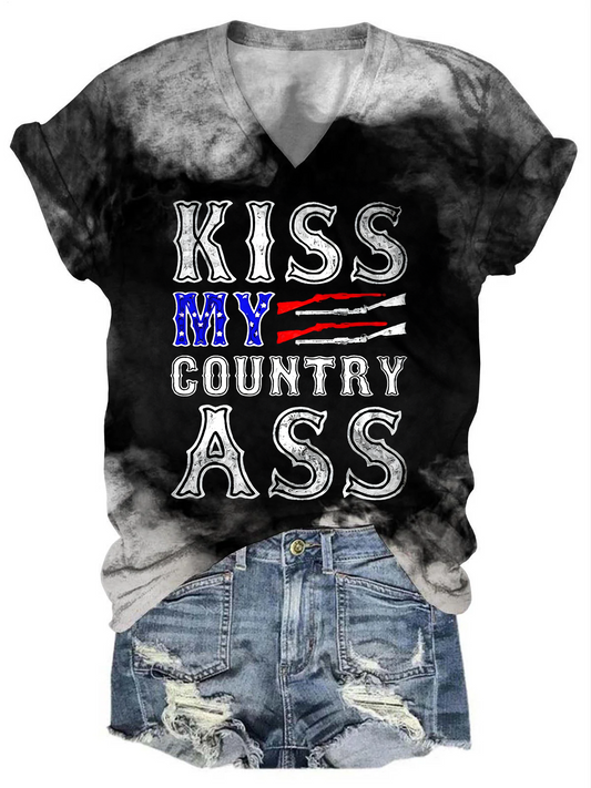 Kiss My Country Ass V-neck T-Shirt