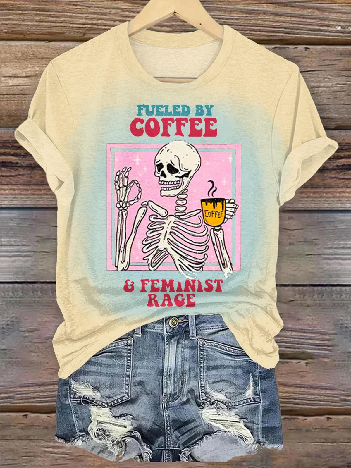 Fun Feminist Print Crew Neck T-shirt