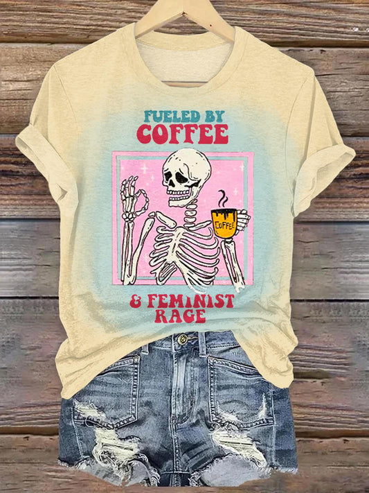 Fun Feminist Print Crew Neck T-shirt