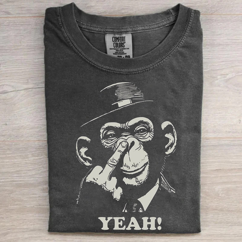 Fun Monkey Print Retro T-shirt