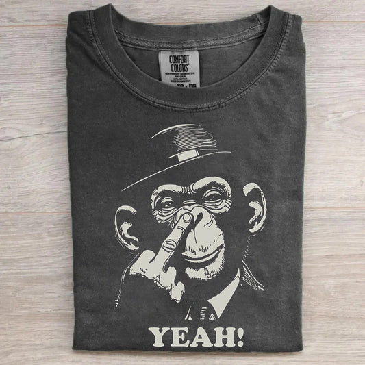 Fun Monkey Print Retro T-shirt
