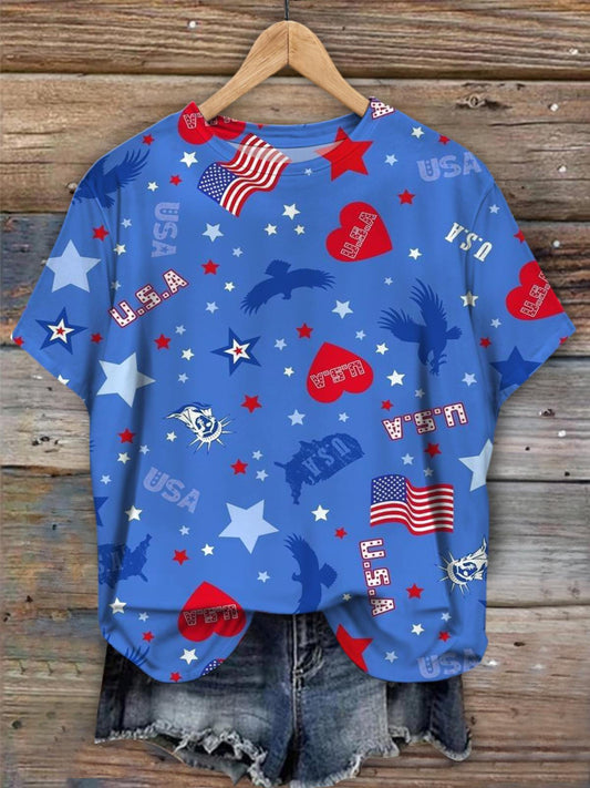Patriotic Usa Crew Neck T-shirt