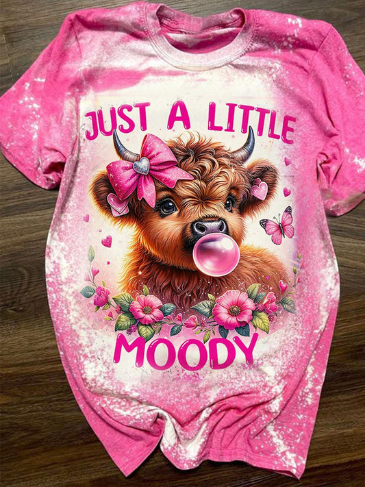 Just A Little Moody Print Crew Neck T-shirt