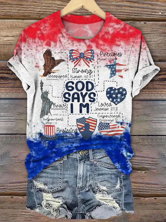 July 4th God Says I Am Independence T-shirt