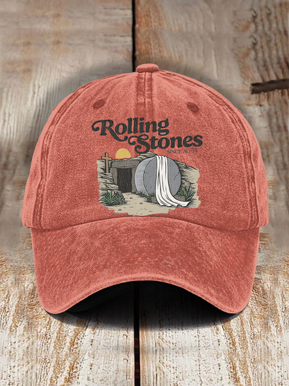 Rolling Stones Christian Resurrection Tomb Printed Baseball Cap