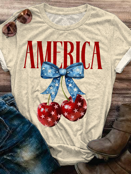 Amerika Kirschen 4. Juli T-shirt 